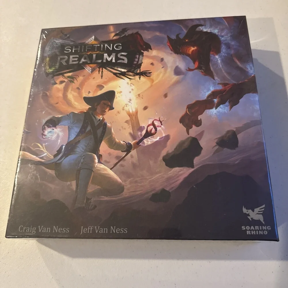 Shifting Realms Game White Wizard Games Van Ness 2018 NOB Unpunched Sealed Cards